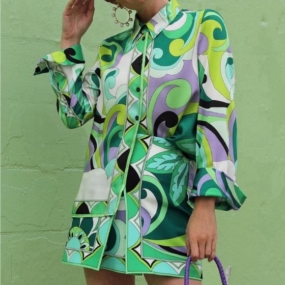 Vibrant Green and Purple Women's Top S and Skirt M - Picture 4 of 12